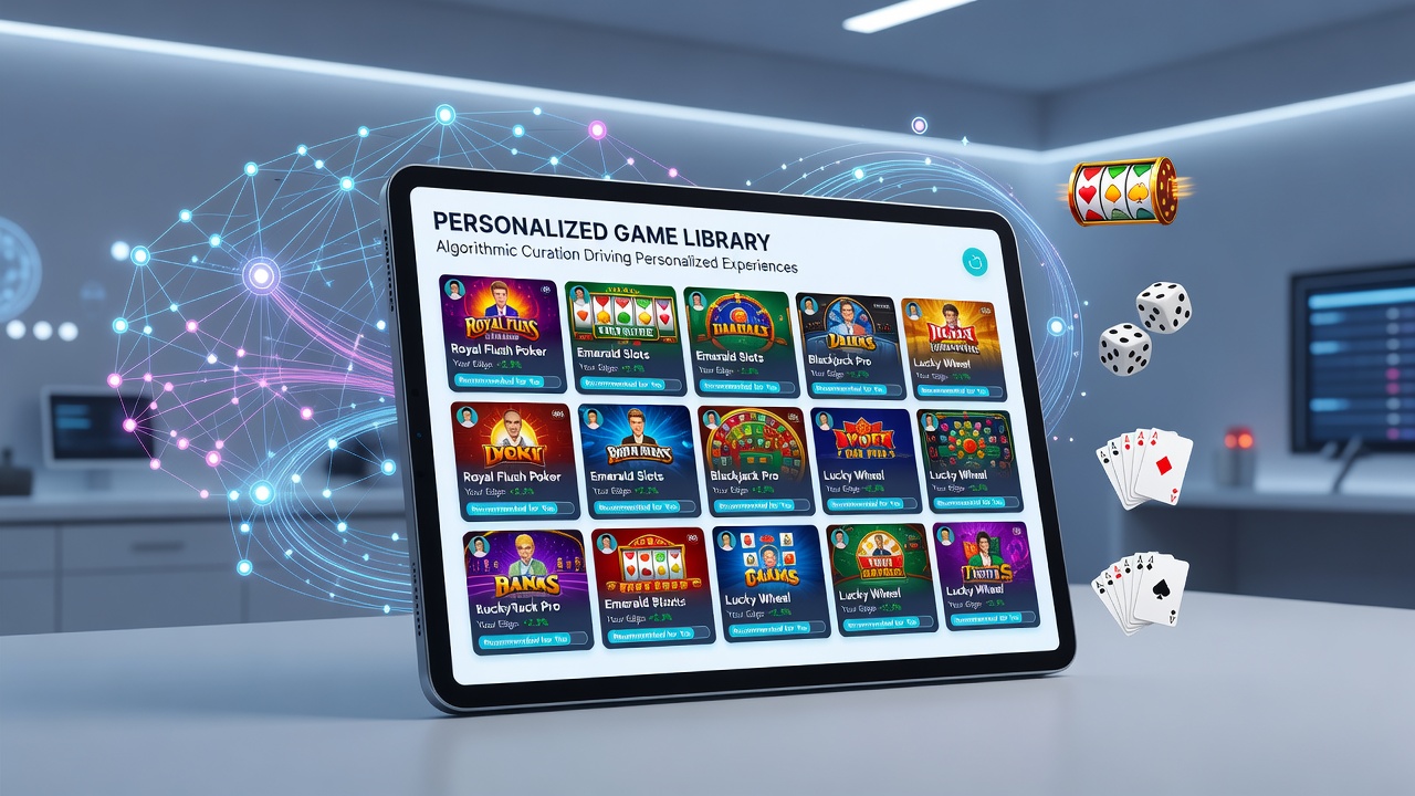 Data visualization dashboard illustrating algorithmic recommendation pathways in casino gaming applications