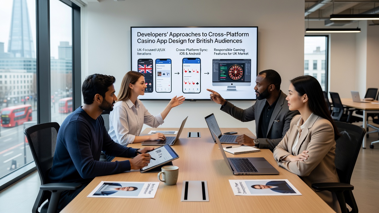 Cross-platform testing session showing casino app running consistently on iOS and Android devices side by side