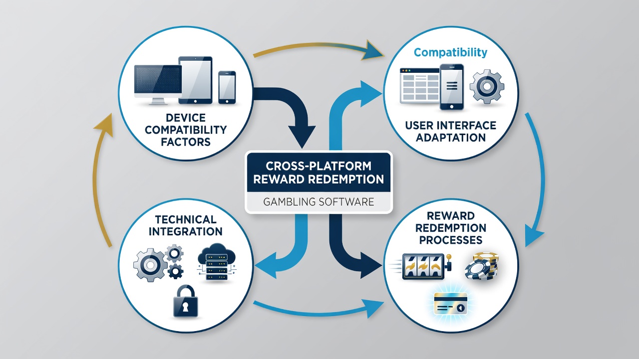 Technical diagram illustrating device compatibility layers in gambling reward systems across iOS and Android platforms