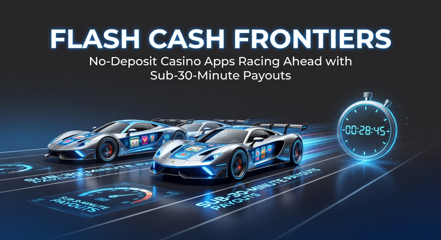 Mobile screen displaying a no-deposit casino app interface with instant payout notifications and vibrant slot games