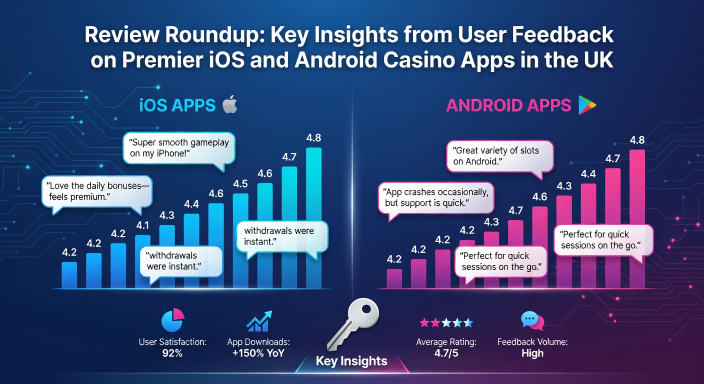 Smartphone screens displaying popular casino apps with vibrant slot games and live dealer tables, highlighting user interfaces on iOS and Android devices