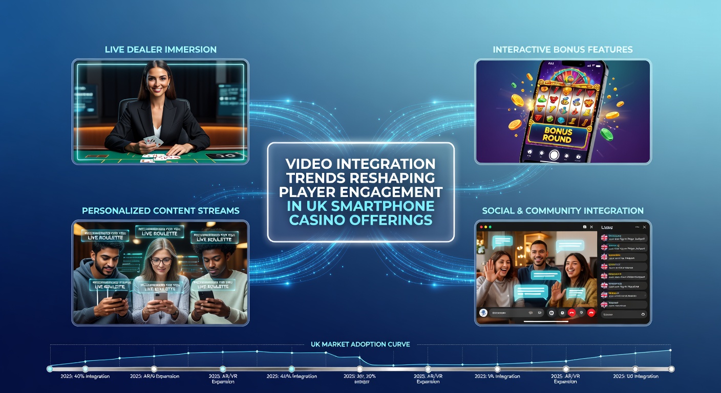 Smartphone screen showing seamless video integration in a live casino app interface with real-time dealer streams and interactive overlays